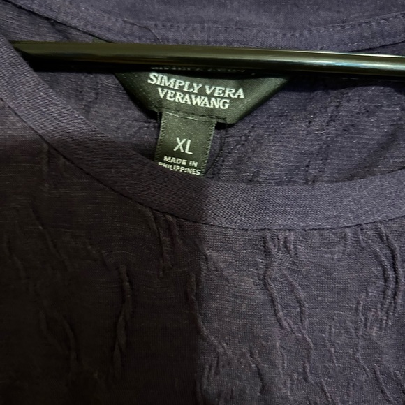 2 for 1 deal* Vera Wang purple textured short sleeve crew neck tee shirt xl - Picture 2 of 4